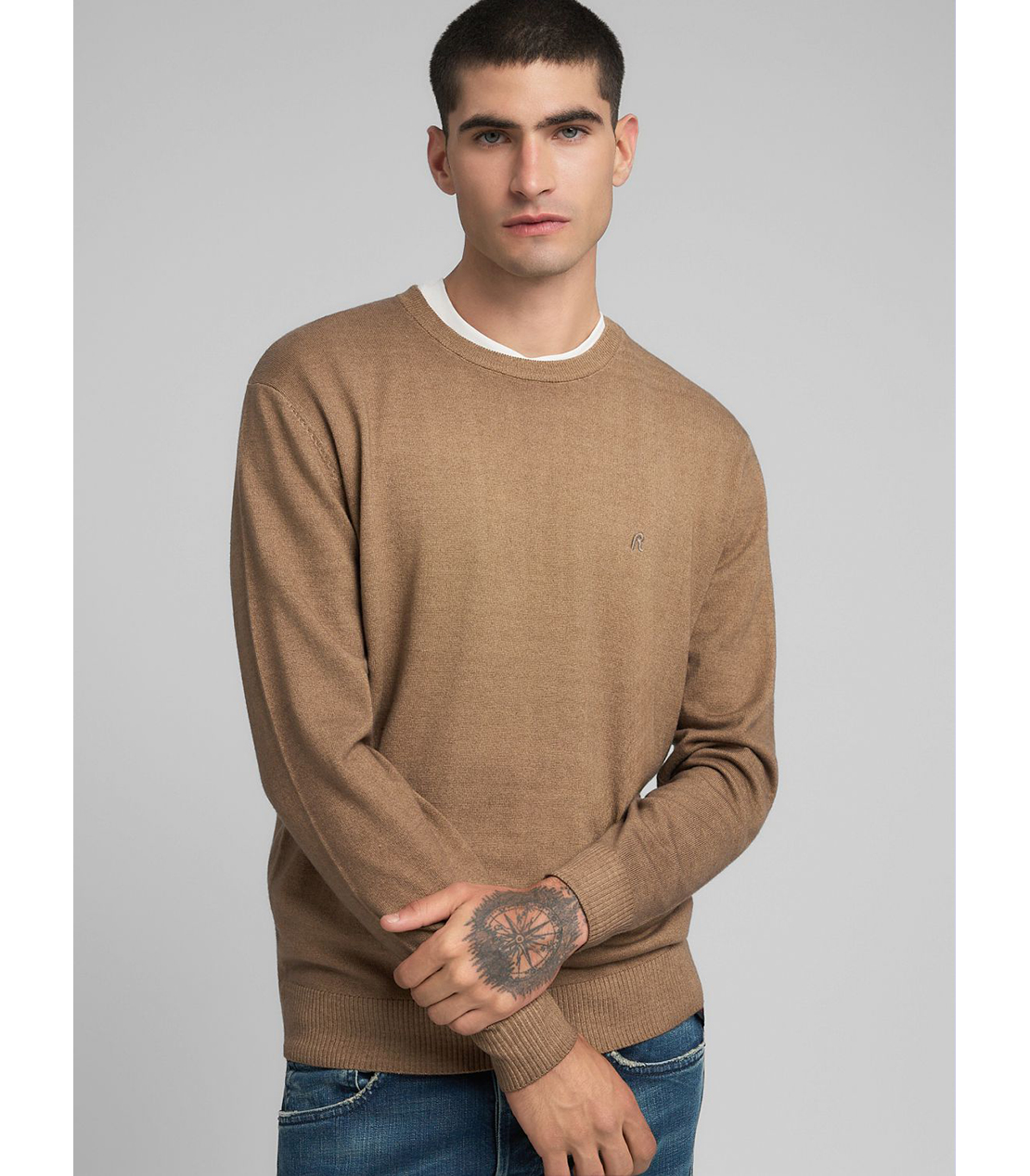 R刺しゅうウールブレンドプルオーバー 詳細画像 サンドベージュ 7